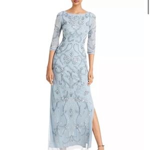 Aidan Mattox Light Blue Embellished Gown